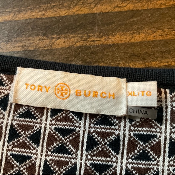 Tory Burch Brown and Cream Long Sleeve Sweater Dress like new condition. - Picture 6 of 13